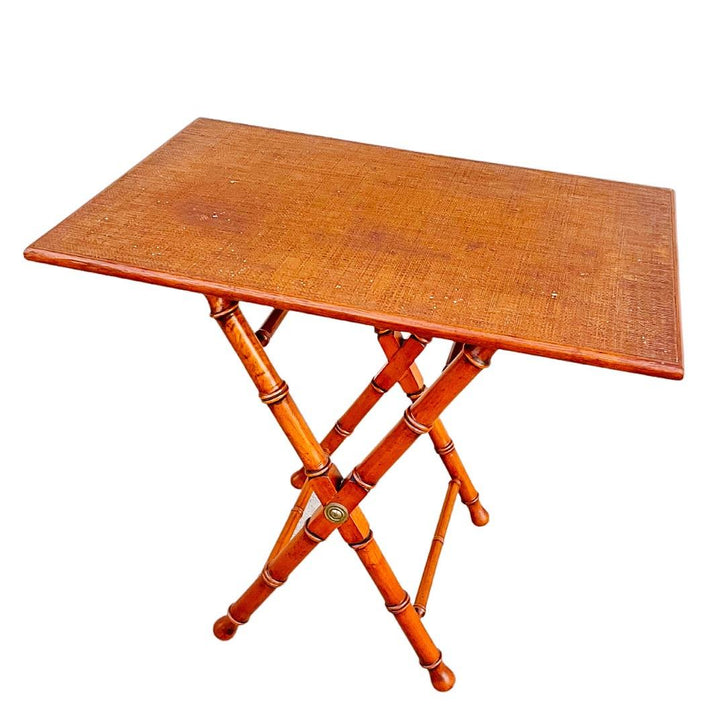 Vintage Bamboo Tray Table With Removable Butler Tray