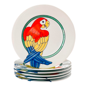1970s Fitz & Floyd Tropical Parrot Salad Plates