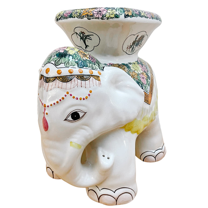 Vintage Hollywood Regency Elephant Garden Stool