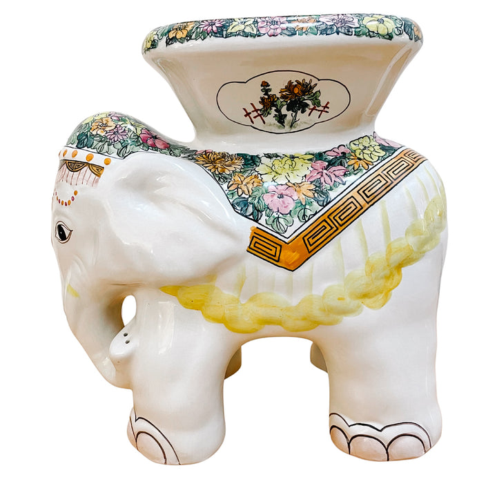 Vintage Hollywood Regency Elephant Garden Stool