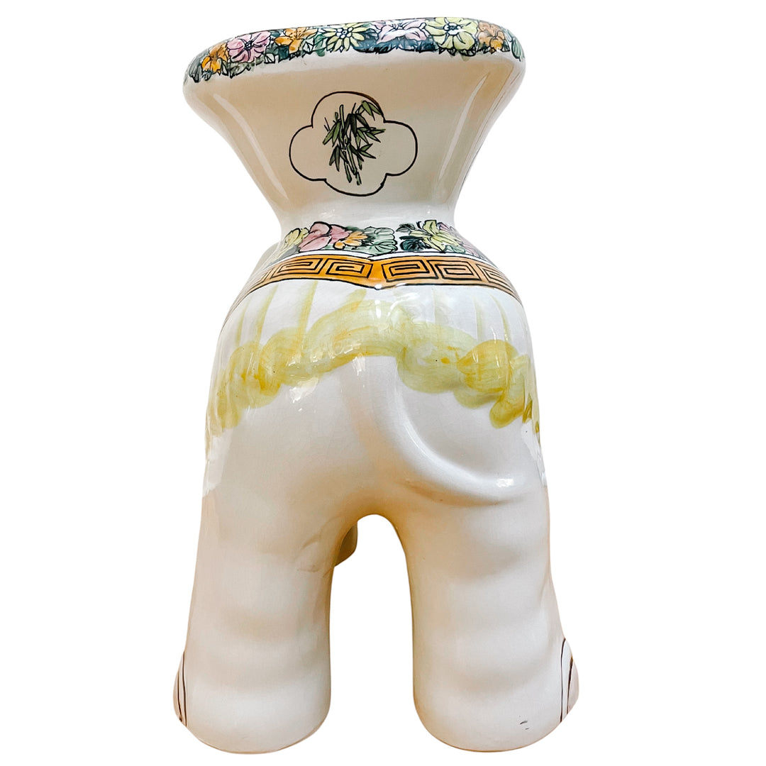 Vintage Hollywood Regency Elephant Garden Stool