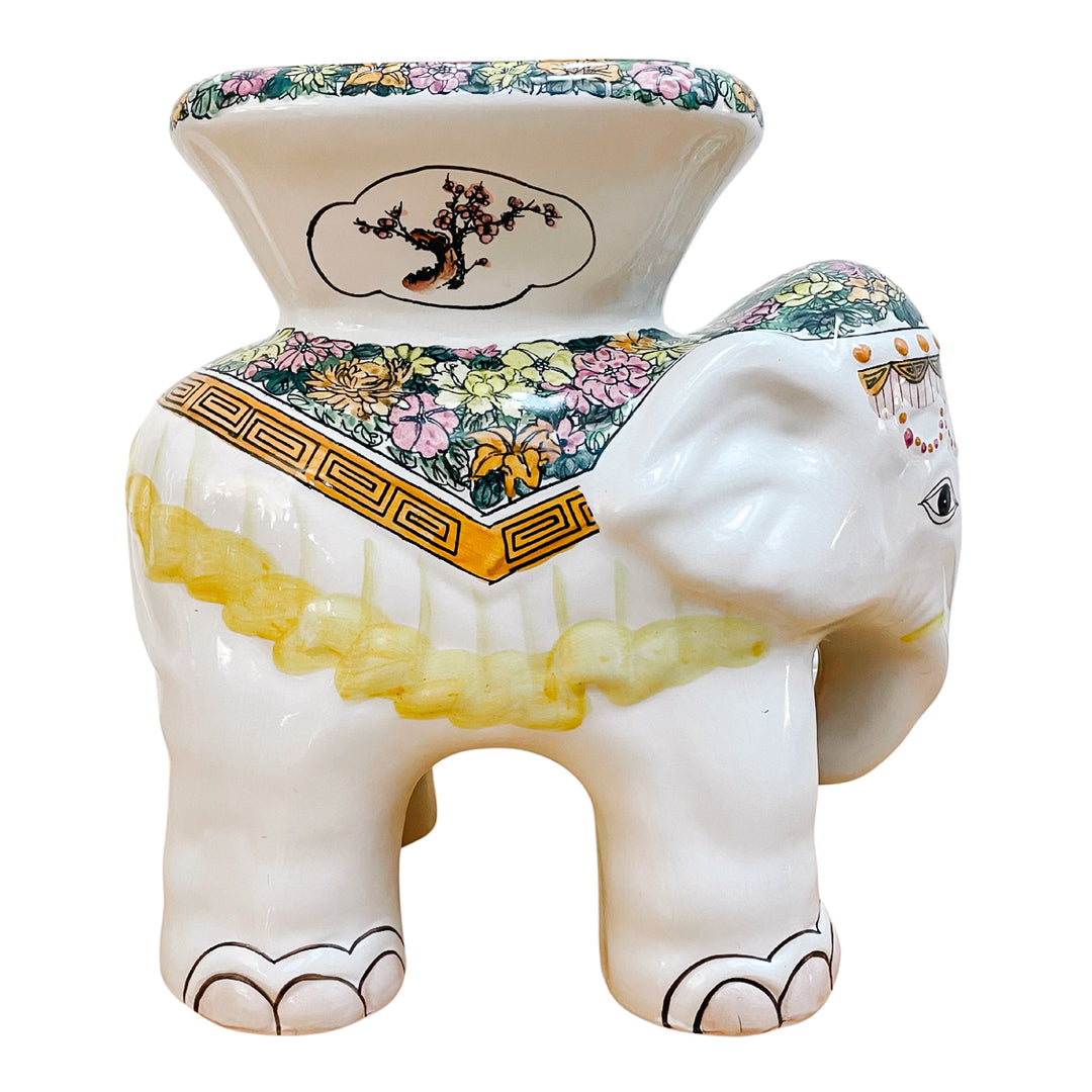 Vintage Hollywood Regency Elephant Garden Stool