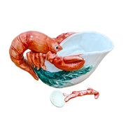 Fitz & Floyd Lobster Gravy Boat With Coral Sauce Spoon