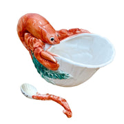 Fitz & Floyd Lobster Gravy Boat With Coral Sauce Spoon