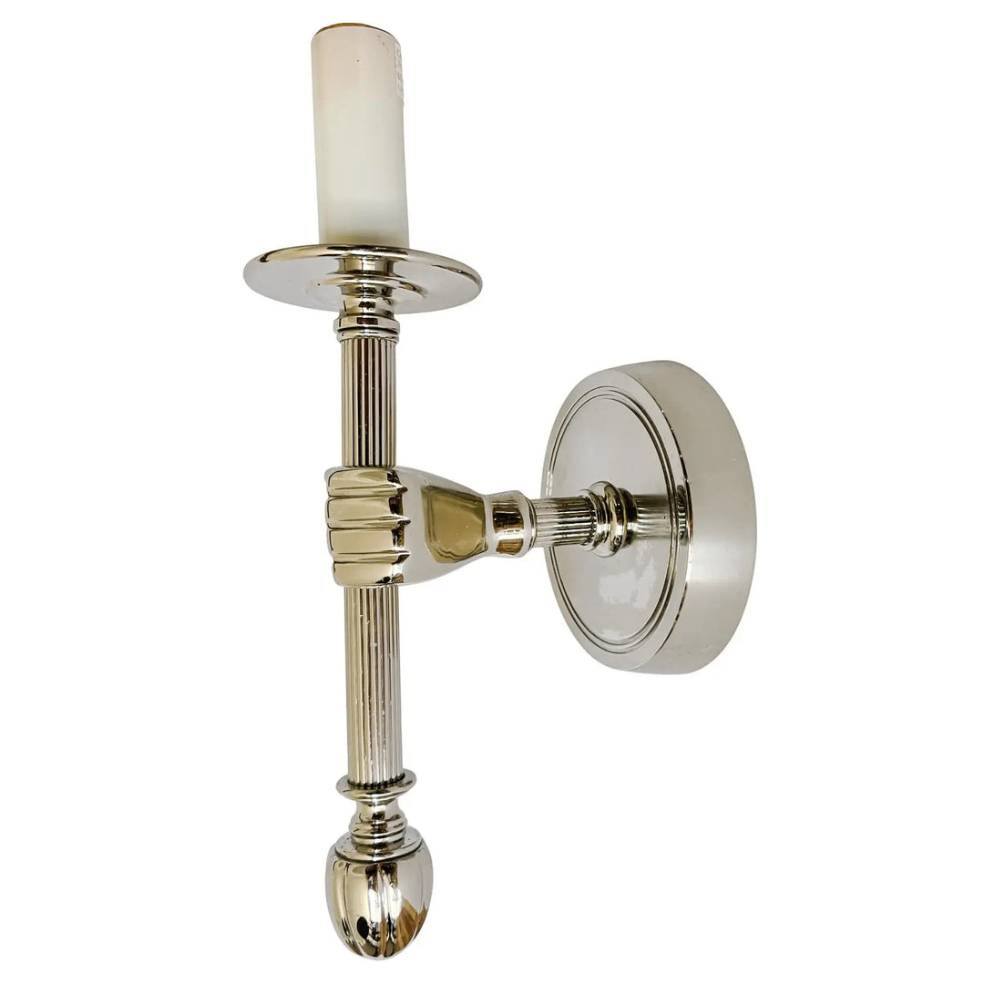 Jacques Adnet Style Polished Nickel Hand Sconce, Wall Lamp