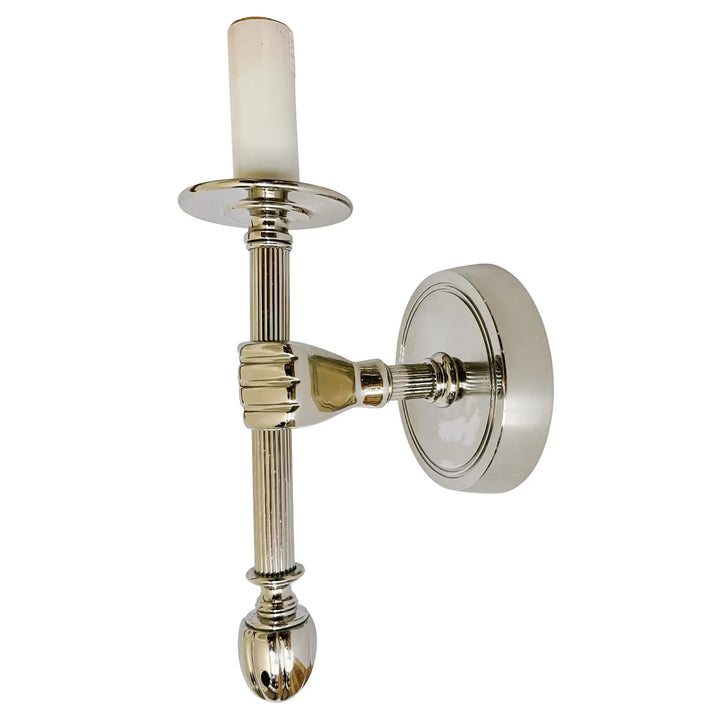 Jacques Adnet Style Polished Nickel Hand Sconce, Wall Lamp
