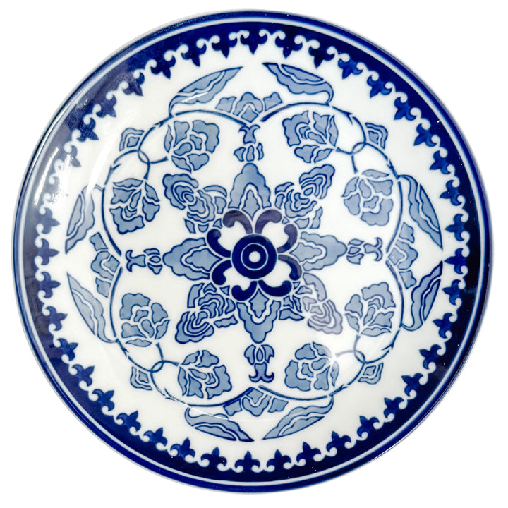 Large Chinoiserie Blue & White 3-Tier Porcelain Serving Stand by Bombay