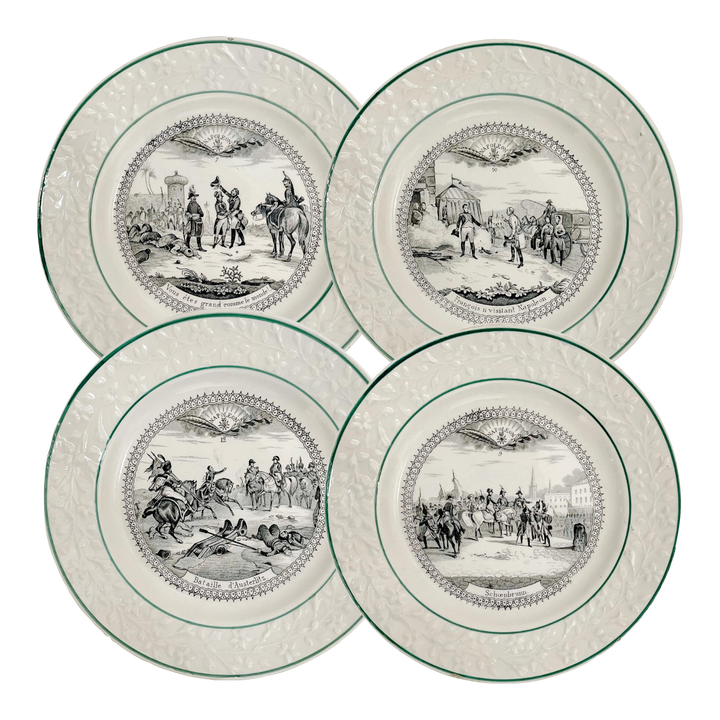 19th Century French Faience Napoleon Scene Plates