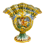 19th Century Italian Faience Tulipiere Vase by Angelo Minghetti