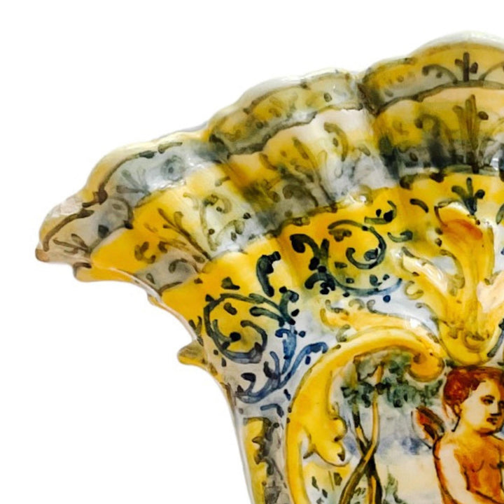 19th Century Italian Faience Tulipiere Vase by Angelo Minghetti