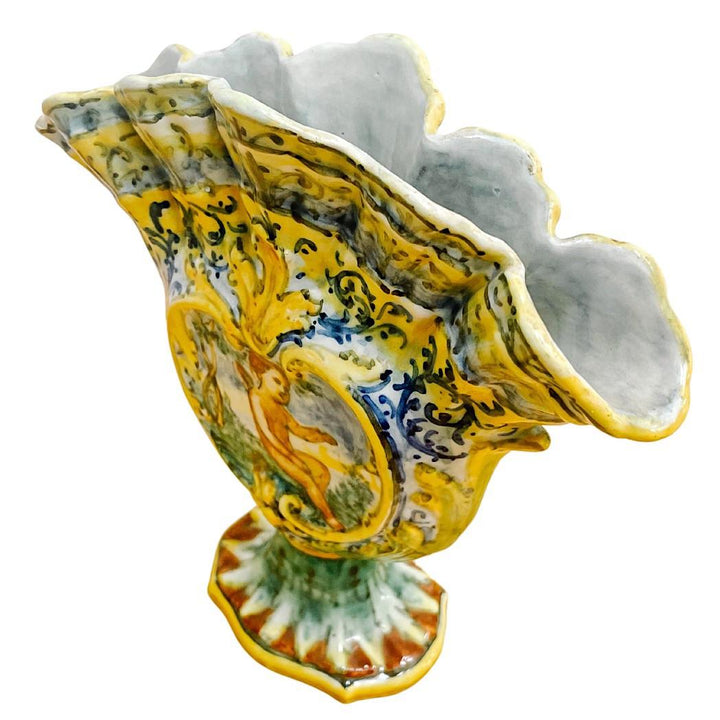 19th Century Italian Faience Tulipiere Vase by Angelo Minghetti