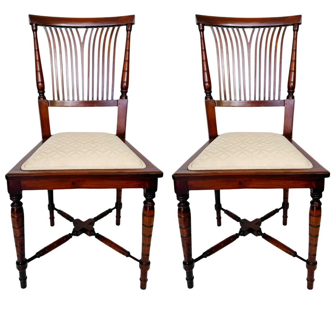 19th Century English Regency Mahogany Parlor Set Settee and Pair of Side Chairs