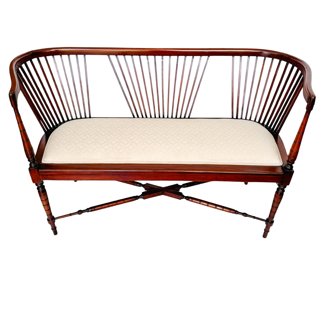 19th Century English Regency Mahogany Parlor Set Settee and Pair of Side Chairs