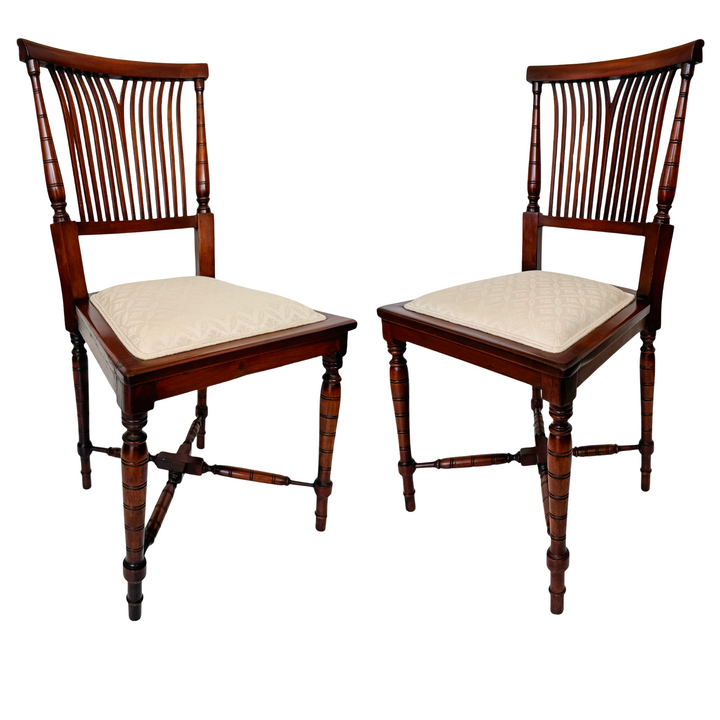 19th Century English Regency Mahogany Parlor Set Settee and Pair of Side Chairs