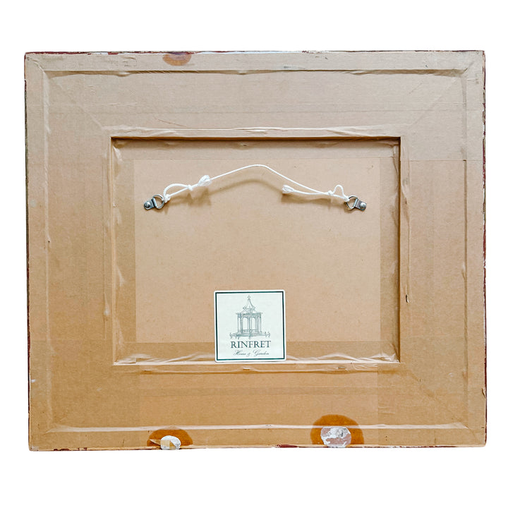 19th Century Pair of Carlo & Vittorio Raineri Exotic Bird Lithograph Prints in Antiqued Gilt Mirrored Frames