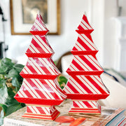 Red Peppermint Twist Christmas Ceramic Tree