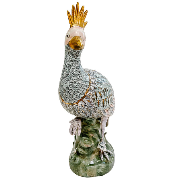 Large 17.5" Chinese Ceramic Perched Bird Figurine