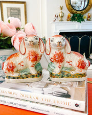 Staffordshire Style Bunny Figurines (Red)