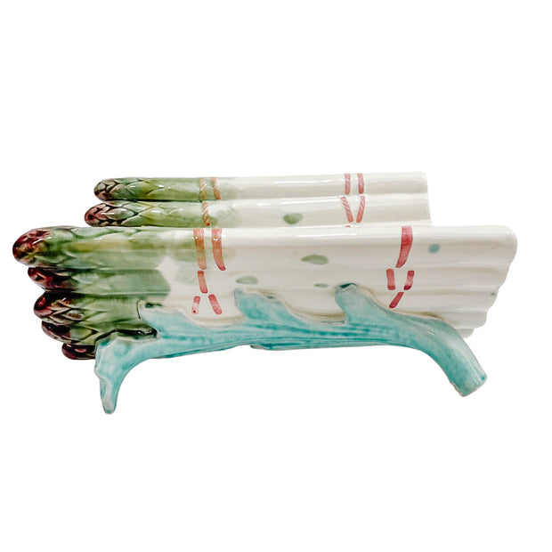 Mi-Century French Barbotine Asparagus Cradle Platter