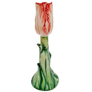 Pair Of Italian Hand-Painted Tulip Candlesticks