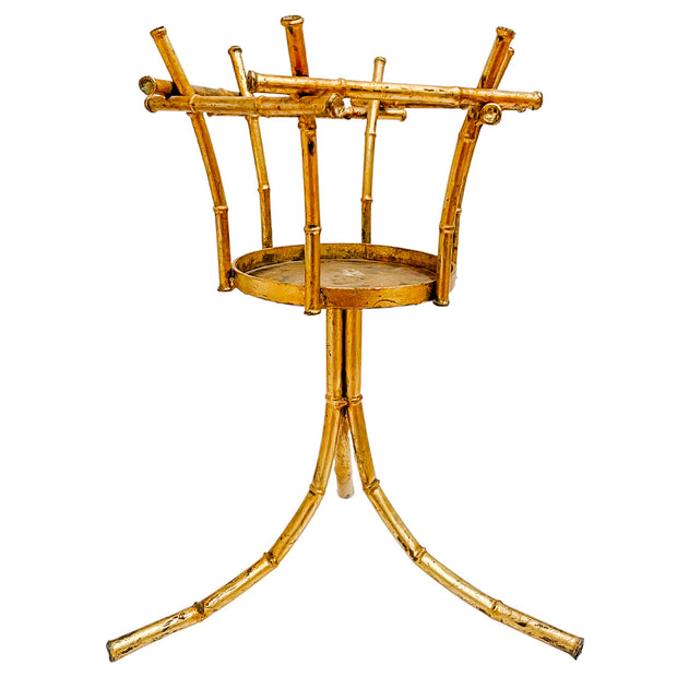 1960s Spanish Hollywood Regency Bamboo Plant Stand