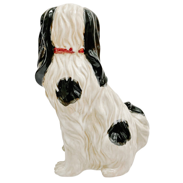 Vintage Staffordshire Glazed Pottery Spaniel Cavaliers