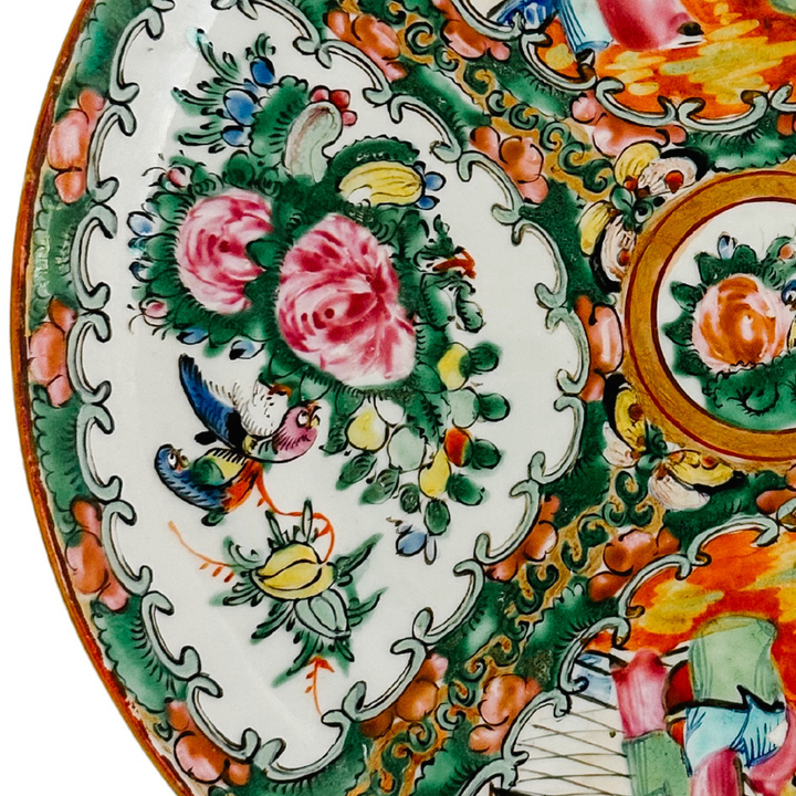 Antique Chinese Export Rose Medallion Plate 8.75"