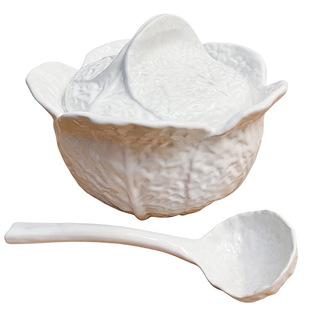 Portuguese White Cabbage Tureen With Ladle
