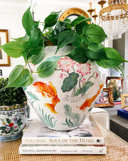 Large The Franklin Mint Vase of the Golden Carp Vase