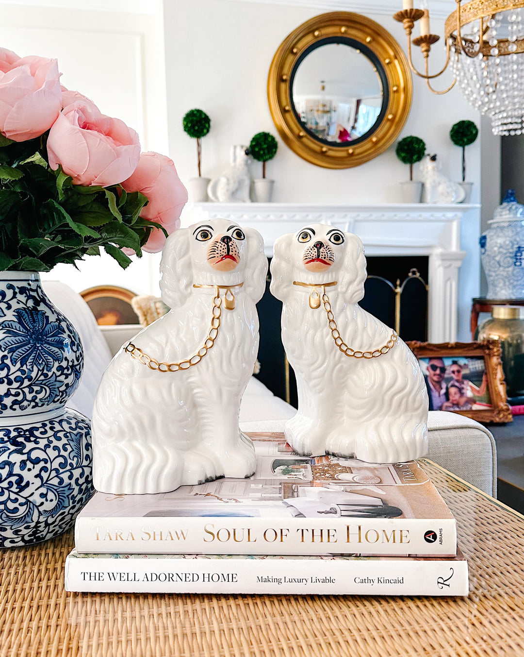 Pair Of Staffordshire Style Spaniel Mantle Dogs