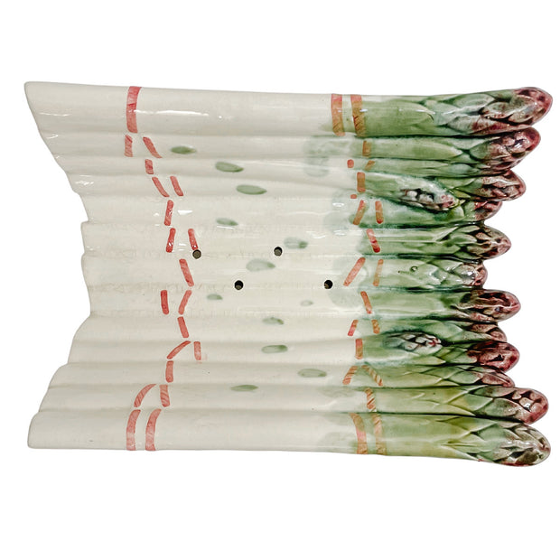 Mi-Century French Barbotine Asparagus Cradle Platter