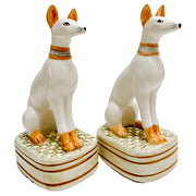 Vintage Pair Of Whippet Dog Bookends