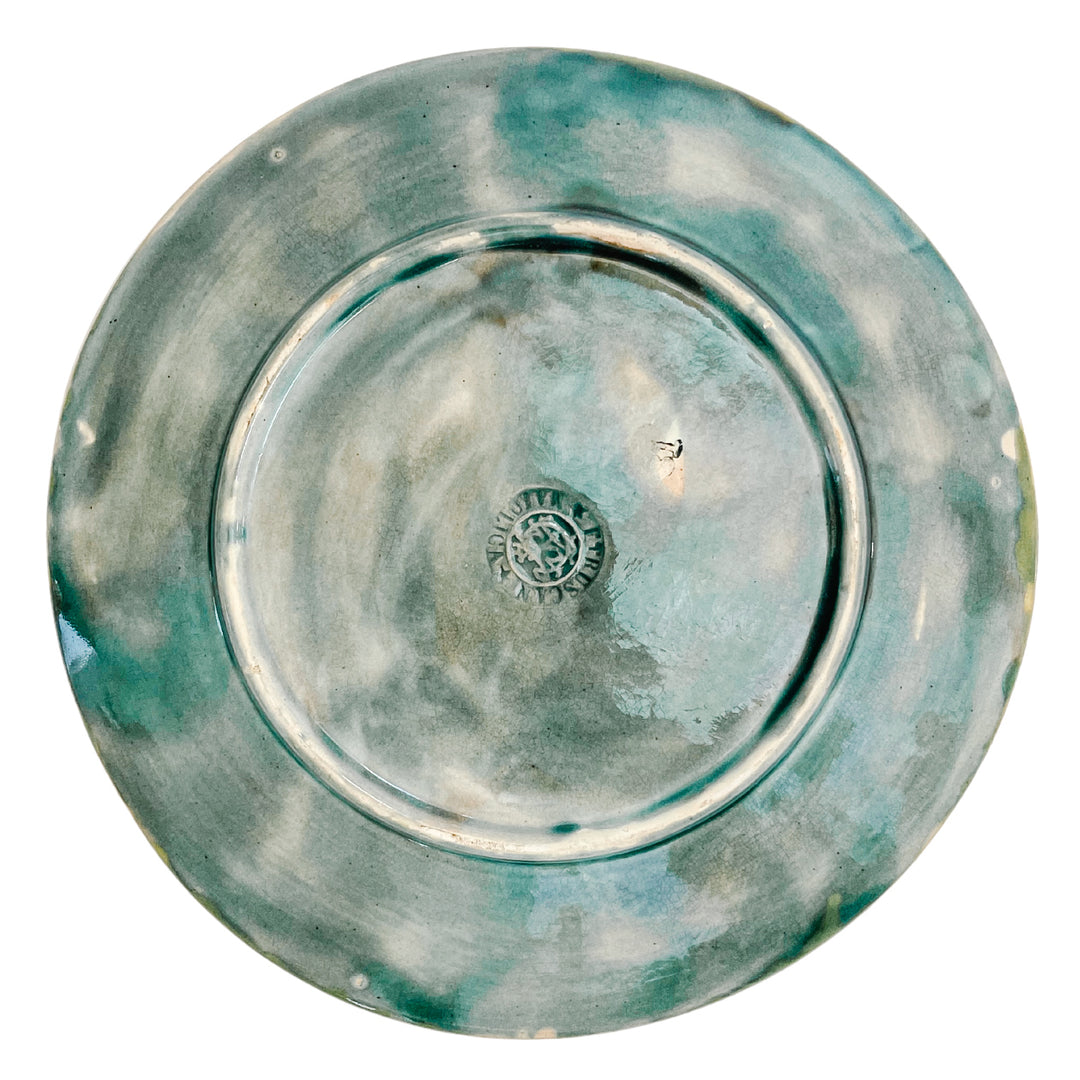American Etruscan Majolica Pink Maple Leaf Plate