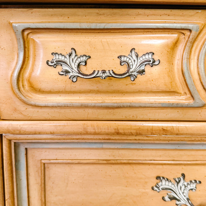 1980 American of Martinsville Carved French Provincial Nightstands - A Pair