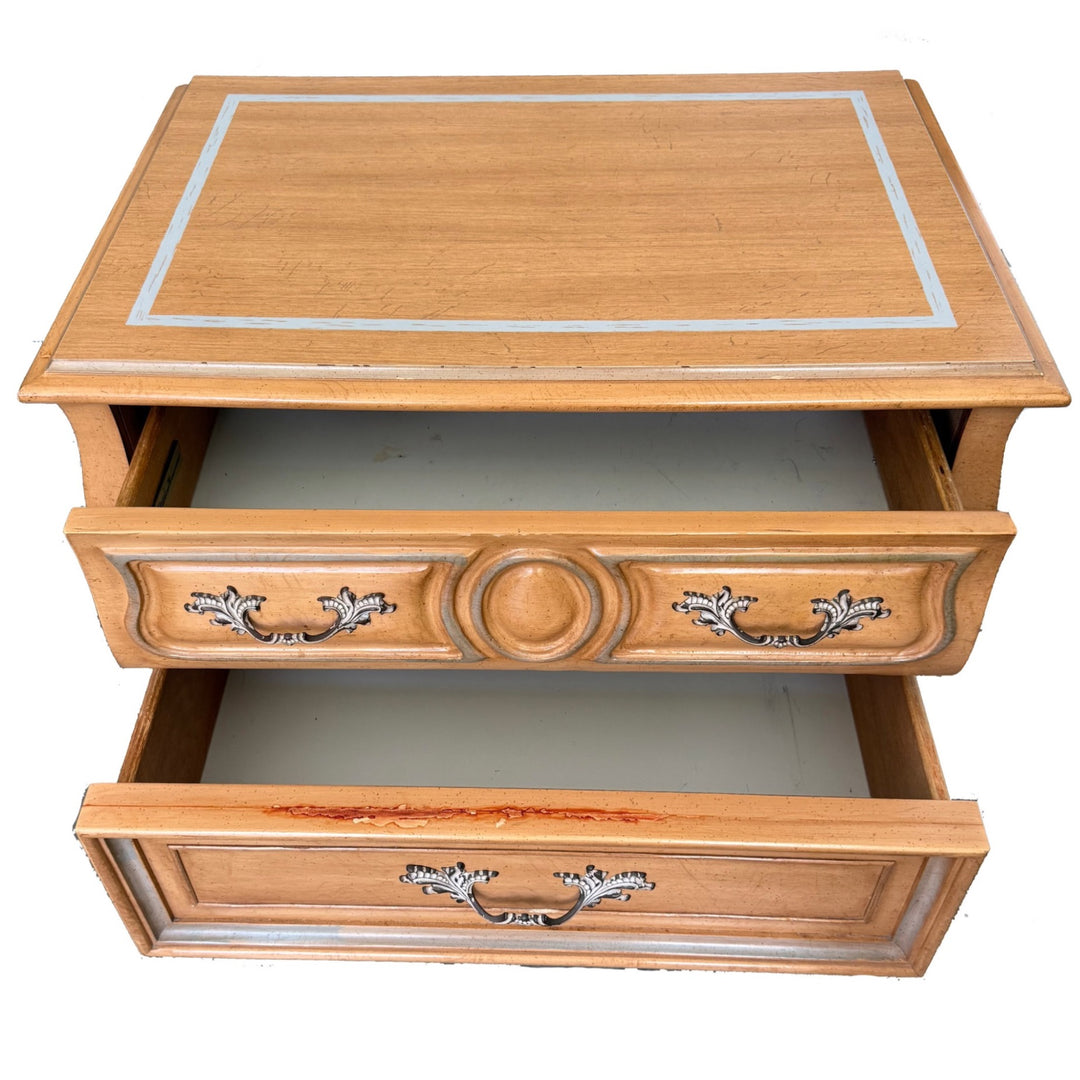 1980 American of Martinsville Carved French Provincial Nightstands - A Pair