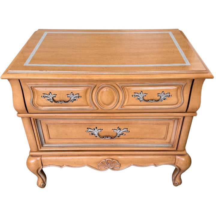 1980 American of Martinsville Carved French Provincial Nightstands - A Pair