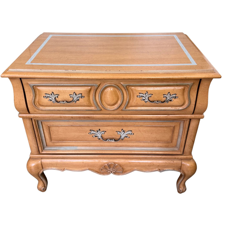 1980 American of Martinsville Carved French Provincial Nightstands - A Pair