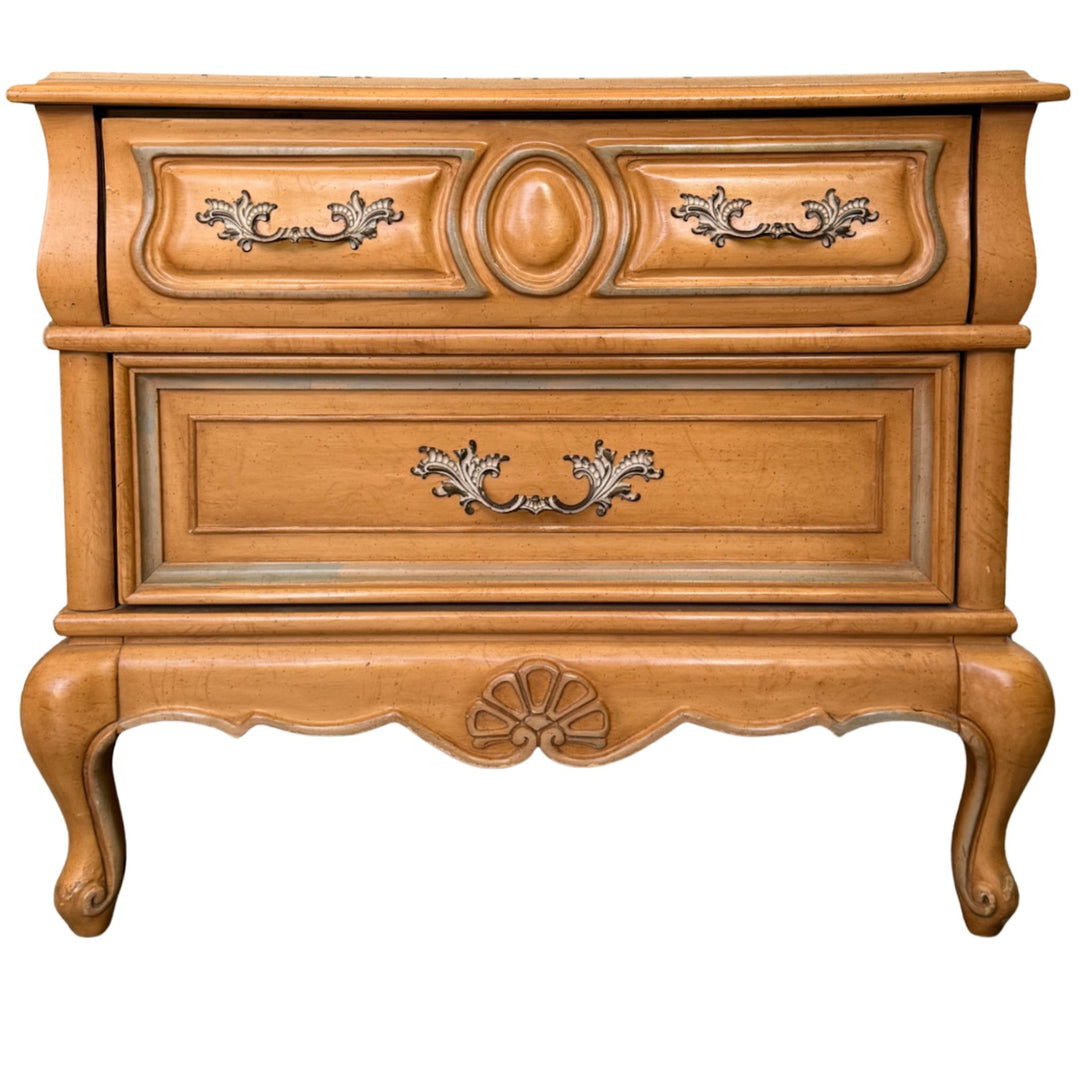 1980 American of Martinsville Carved French Provincial Nightstands - A Pair