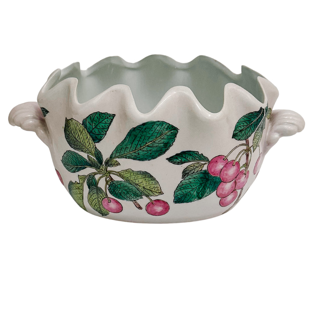 Andrea by Sadek Pink Cherry Scalloped Cachepot