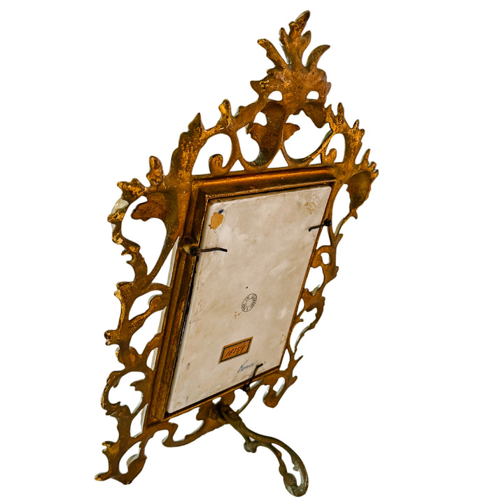 Antique 19th C. German Porcelain Plaque of Beatrice Cenci Signed C. Russhuldt, Gilt Rococo Frame