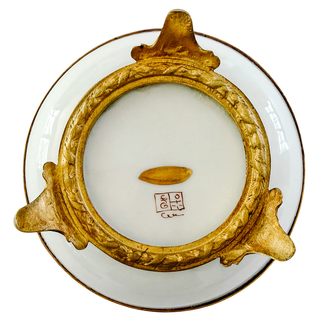 Antique 19th Century  Edmé French Samson Famille Rose Ormolu-Mounted Porcelain Low Bowl