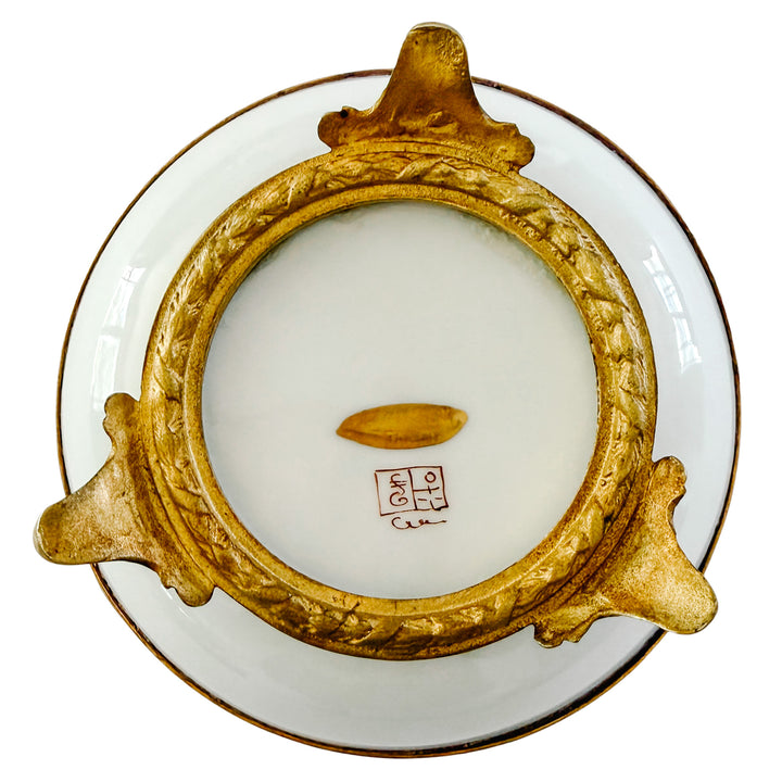 Antique 19th Century  Edmé French Samson Famille Rose Ormolu-Mounted Porcelain Low Bowl