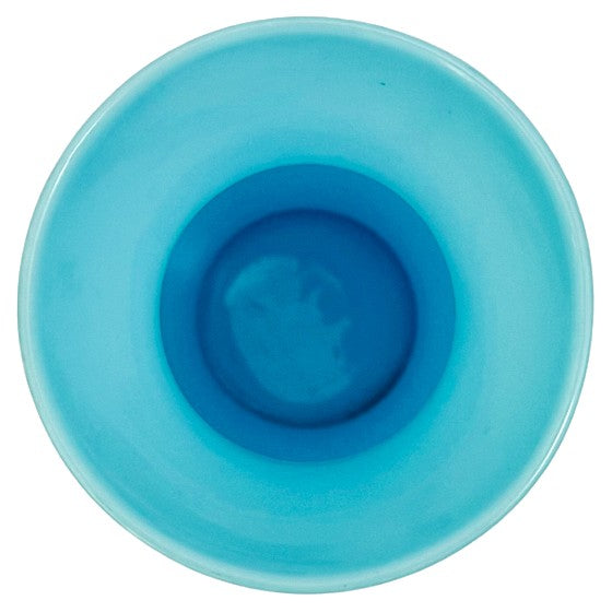 Antique 19th Century French Blue Celeste Opaline Glass Vase With Hand-Painted Jeweled Enamel