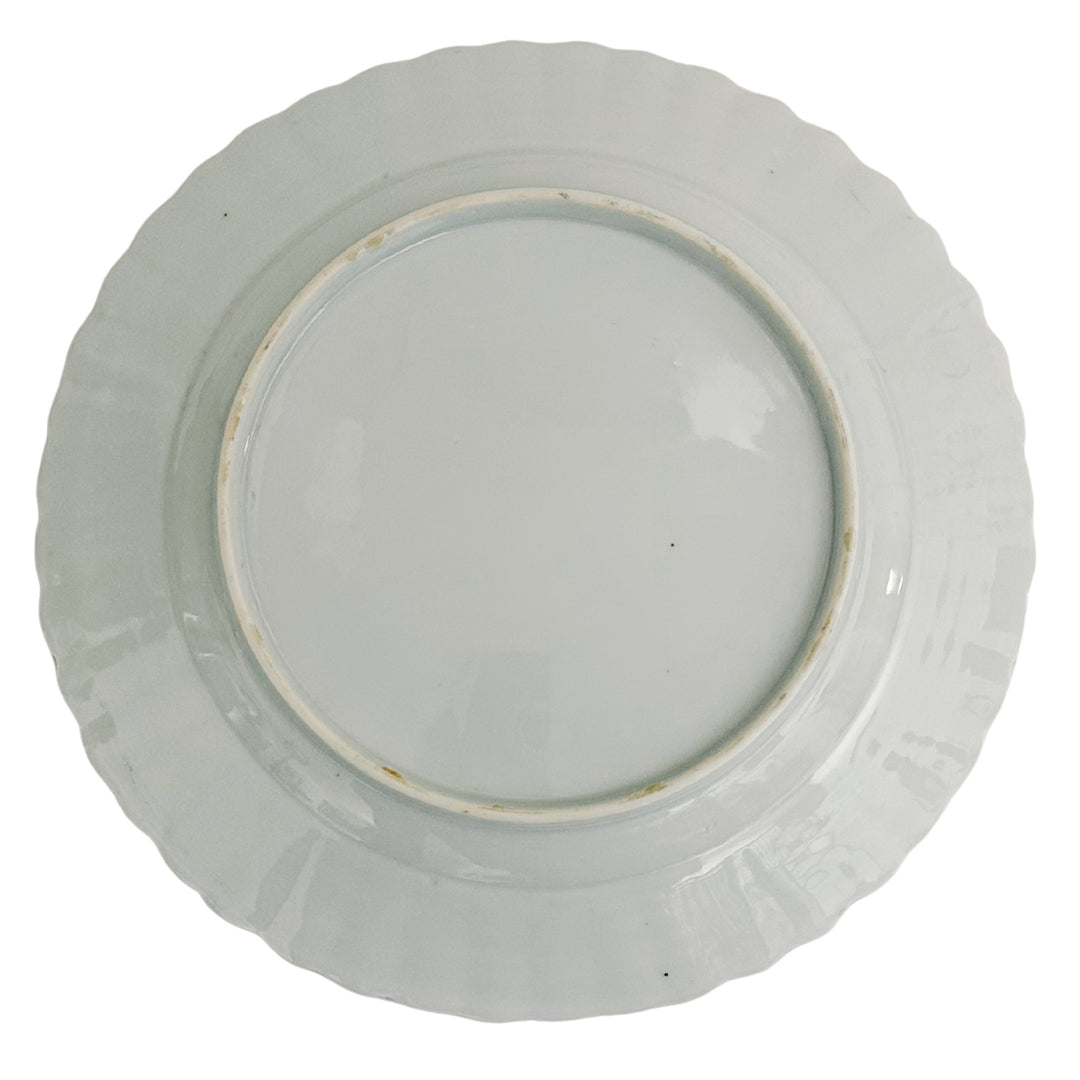 Antique Chinese Export Rose Medallion Fluted Plate
