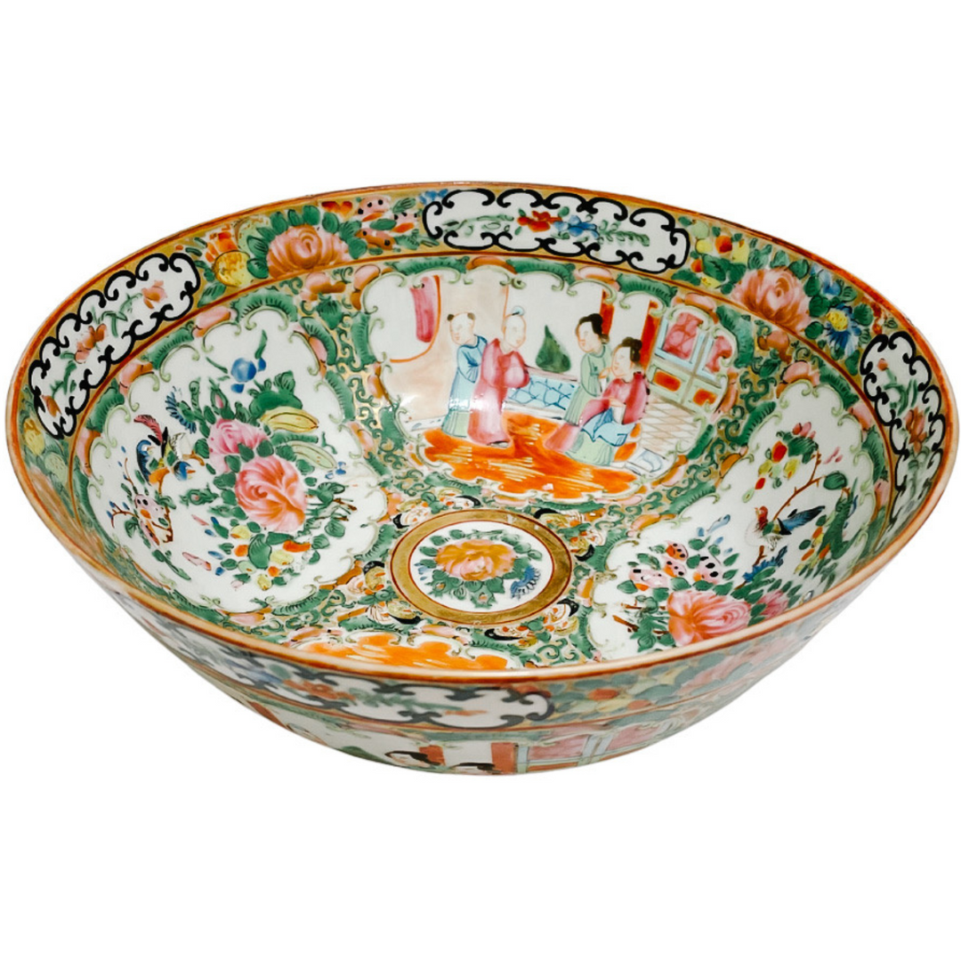 Antique Chinese Famille Rose Medallion Bowl