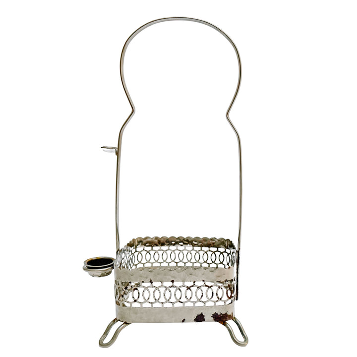 Antique English Silver Plated & Cut Glass Pickle Jars Pair in Original Caddy With Forks