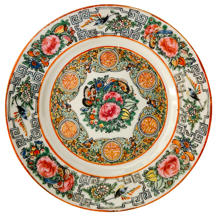 Antique Famille Rose Canton Decorative Plates Set