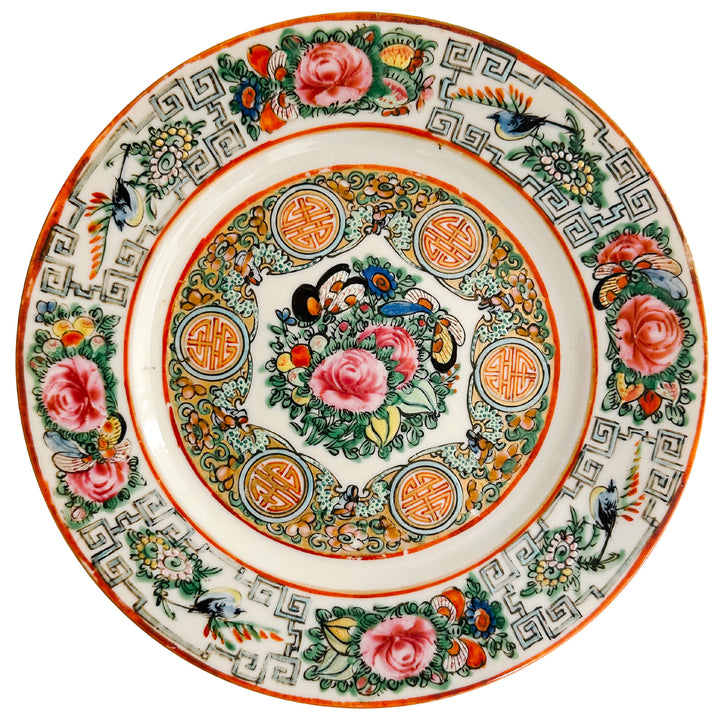 Antique Famille Rose Canton Decorative Plates Set