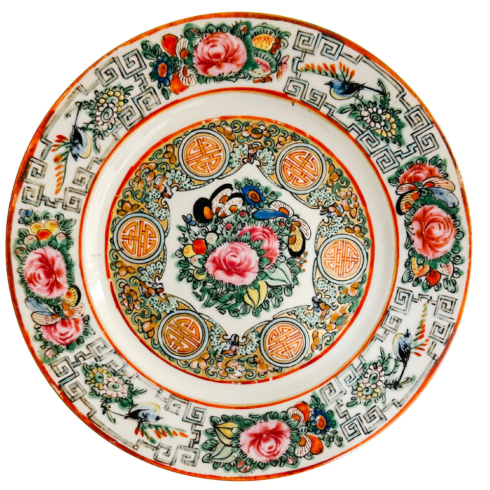 Antique Famille Rose Canton Decorative Plates Set