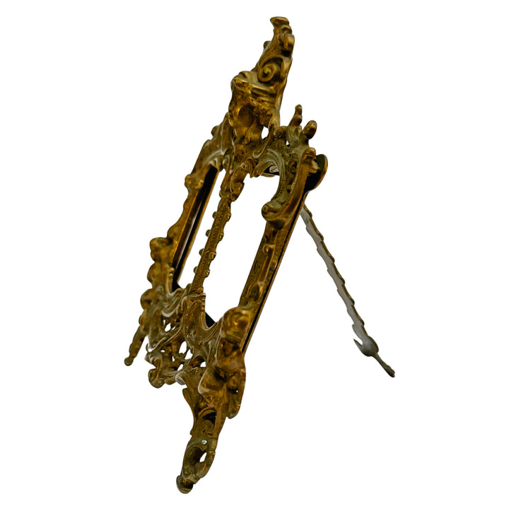 Antique French Art Nouveau Patinated Bronze Double Photo Frame